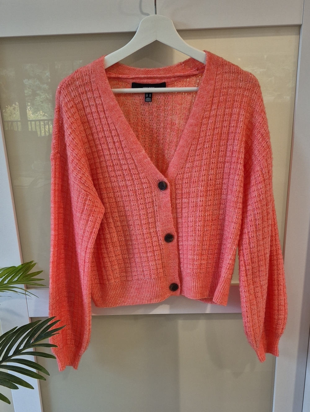 Vero Moda Coral Knit V-Neck Button Cardigan